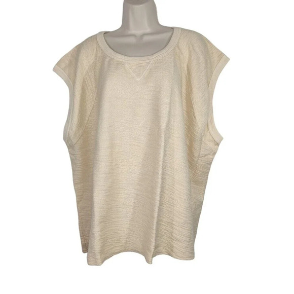 Universal Thread Sleeveless Muscle Shirt Textured Women Size 2X 20 22 Beige NEW - Picture 1 of 8